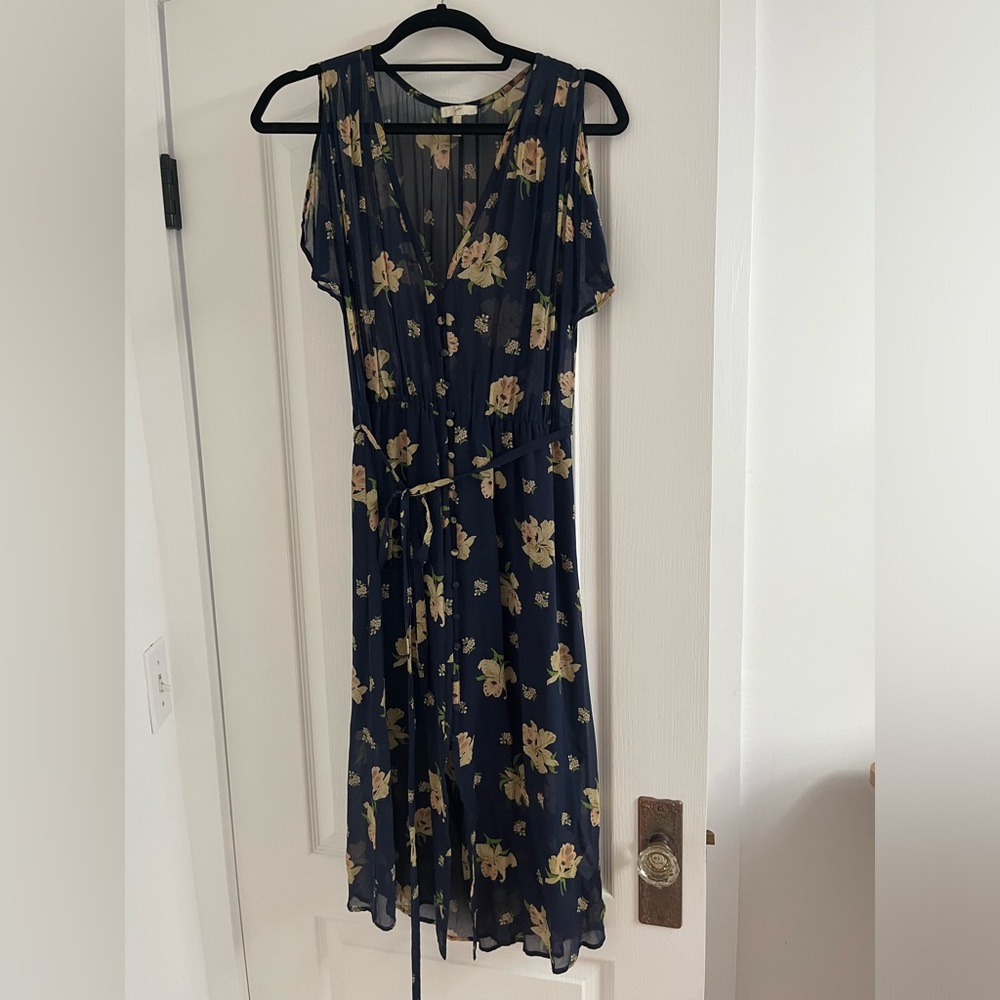 Joie navy floral dress M